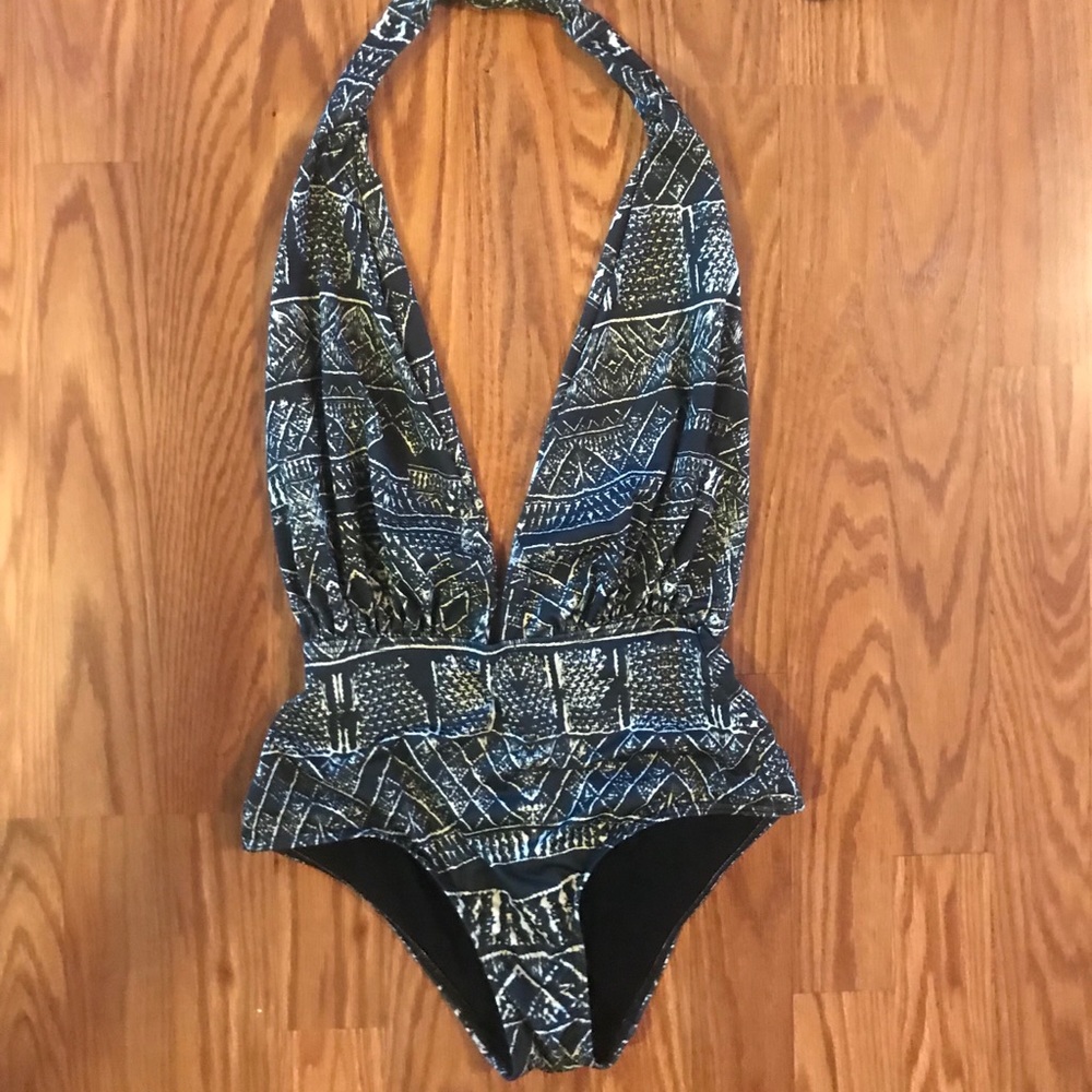 Backless, halter style bikini